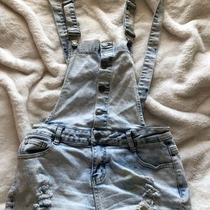 Faded Denim Overalls